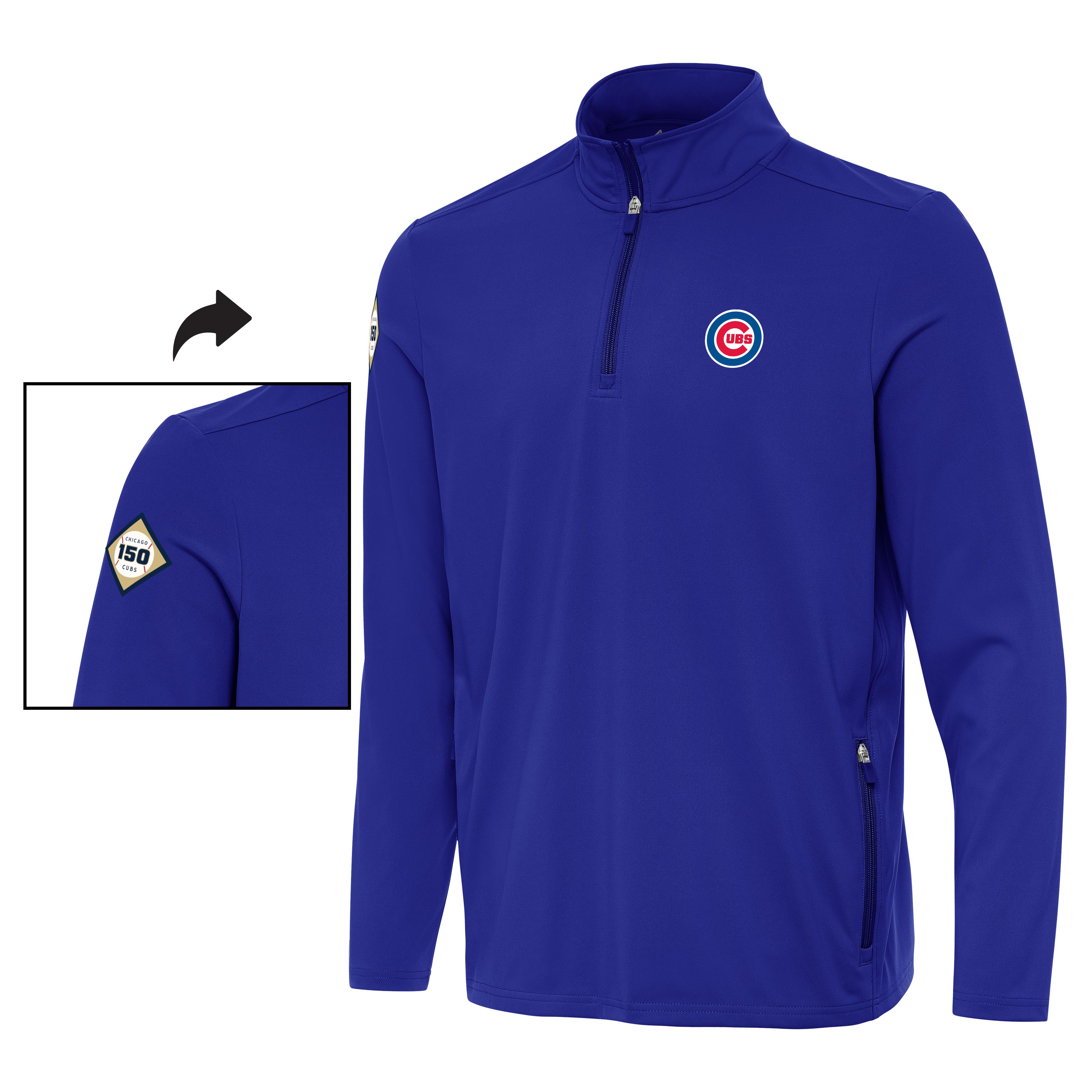 Chicago Cubs 150th Anniversary Royal Quarter-Zip by Antigua – Ivy Shop