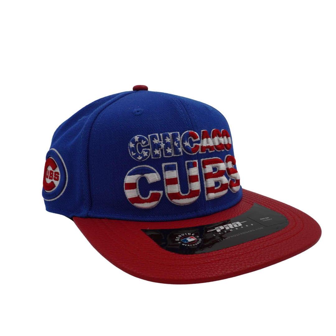 Chicago Cubs USA Flag Leather Adjustable Cap by Pro Standard – Ivy