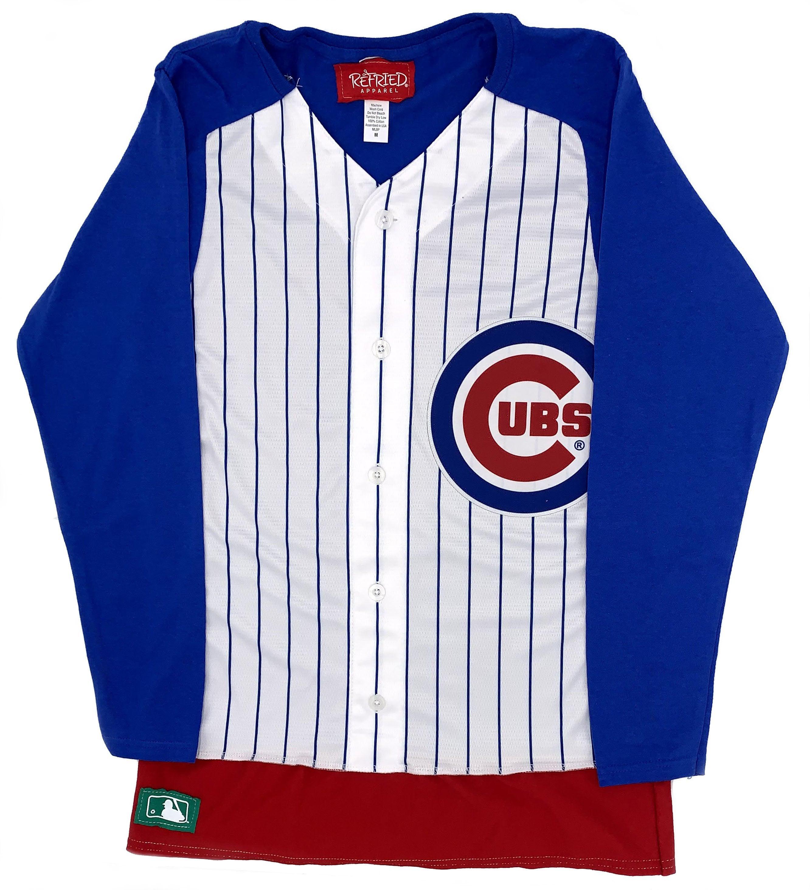 Chicago Cubs The Wild Collective Women's Cropped Long Sleeve T-Shirt - Gray