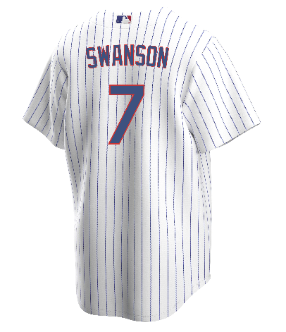 Dansby Swanson #7 Chicago Cubs City Connect Navy Cool Base Jersey