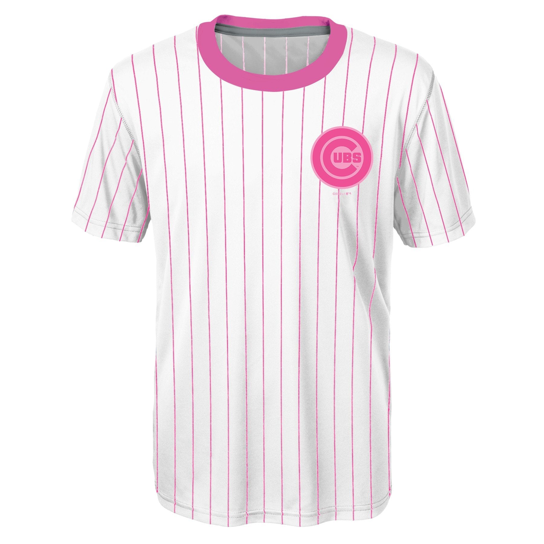 Outer Stuff Chicago Cubs Nike Youth Pink Pinstripe Performance Tee L