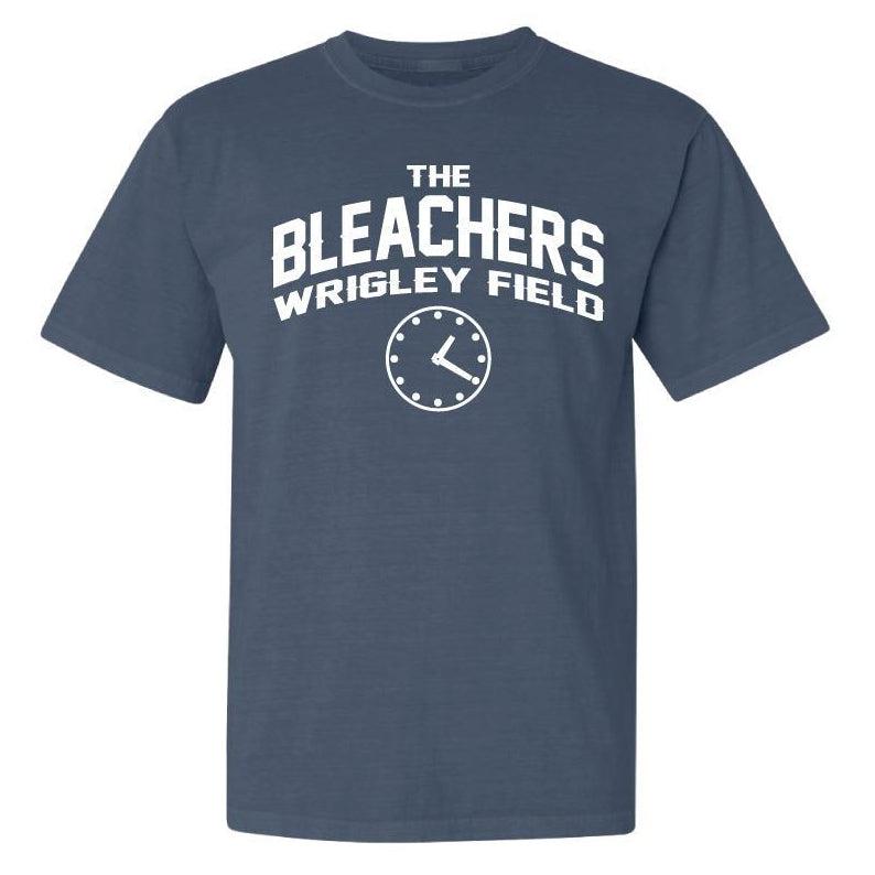 Art Flo Shirt & Lettering Wrigley Field Blue Bleacher Clock Tee S