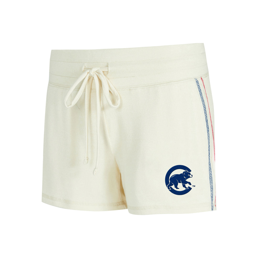Chicago Cubs Walking Bear Women's Khaki Shorts by College Concepts SHORTS COLLEGE CONCEPTS LLC