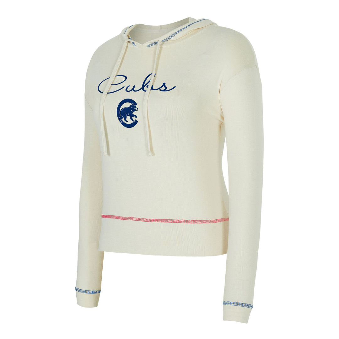 Chicago Cubs Walking Bear Women's Khaki Hooded Long Sleeve by College Concepts Sweatshirts & Hoodies COLLEGE CONCEPTS LLC