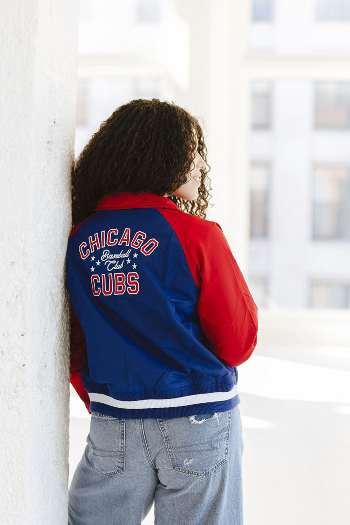 CHICAGO CUBS NEW ERA WOMEN'S RED AND BLUE COACH JACKET Jackets & Outerwear NEW ERA CAP COMPANY INC