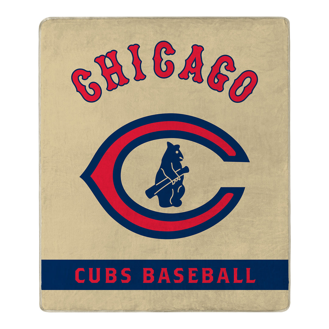 Chicago Cubs 1929 Logo Natural Tan Blanket Blankets NORTHWEST COMPANY