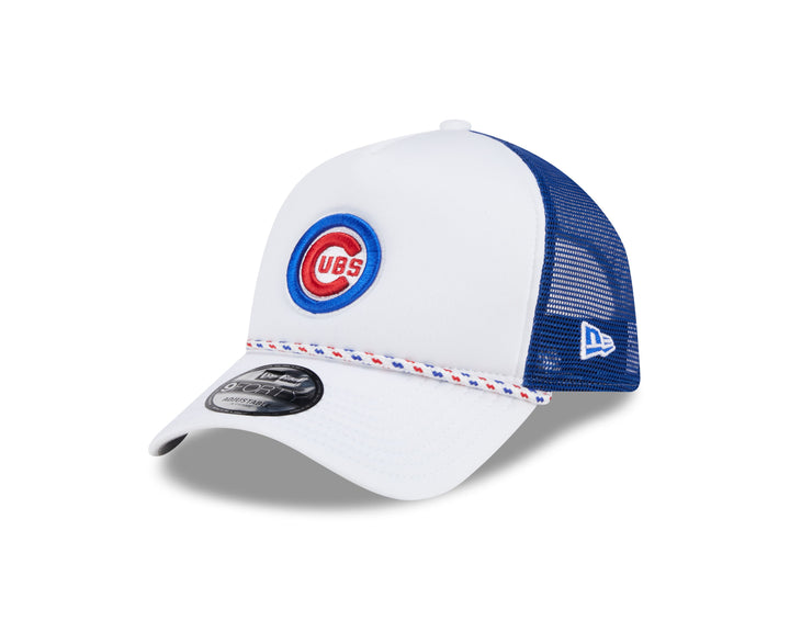 CHICAGO CUBS NEW ERA WHITE ROPE 9FORTY TRUCKER CAP