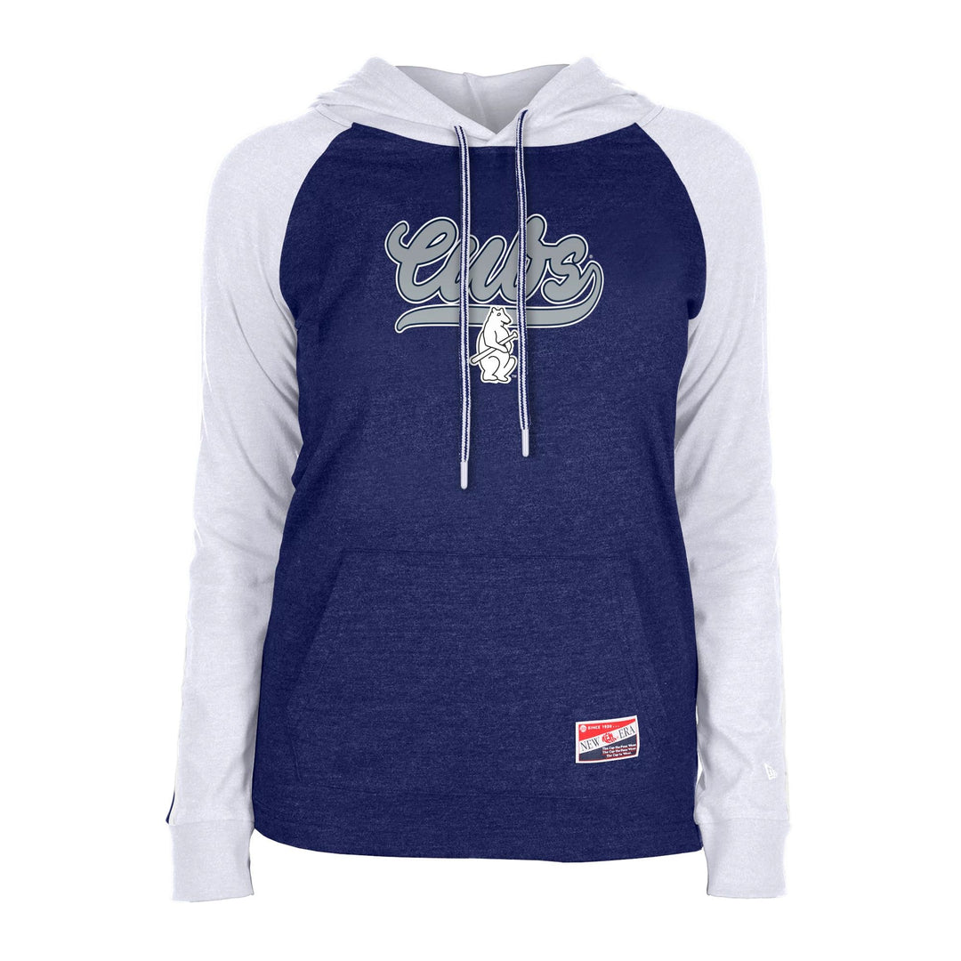 Chicago Cubs New Era Women's 1914 Bear Lightweight Navy Hoodie