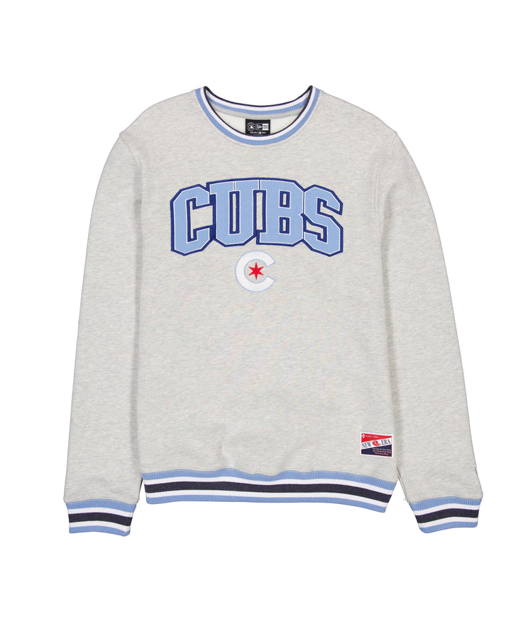 Chicago Cubs New Era Men's City Connect Striped Cuff Crew Neck