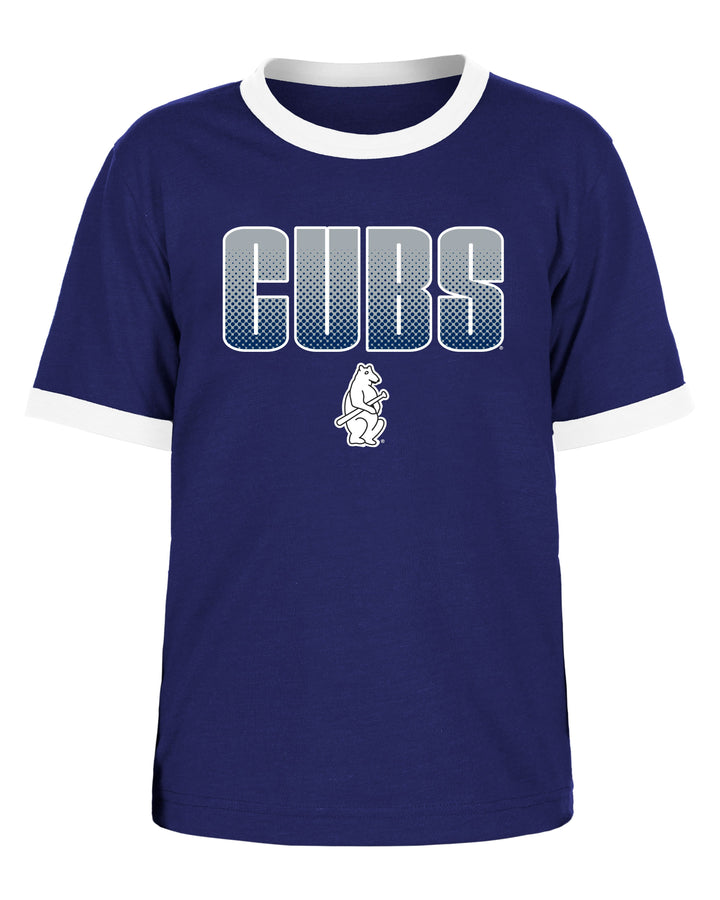 Chicago Cubs New Era Youth 1914 Ringer Navy Tee Short Sleeve Tees NEW ERA CAP COMPANY INC