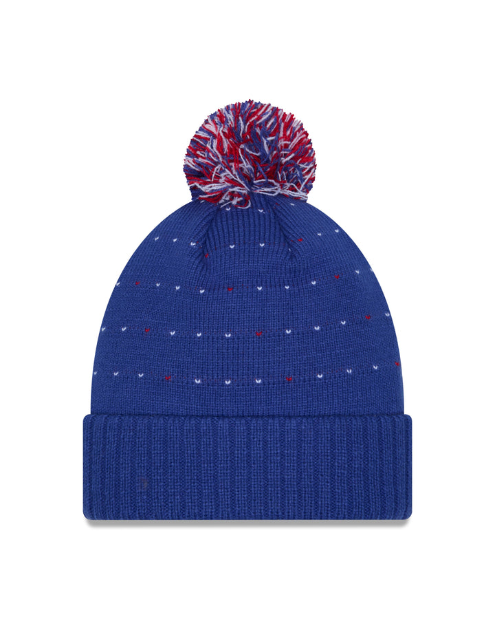 Chicago Cubs New Era Women's Heart Royal Blue Pom Knit