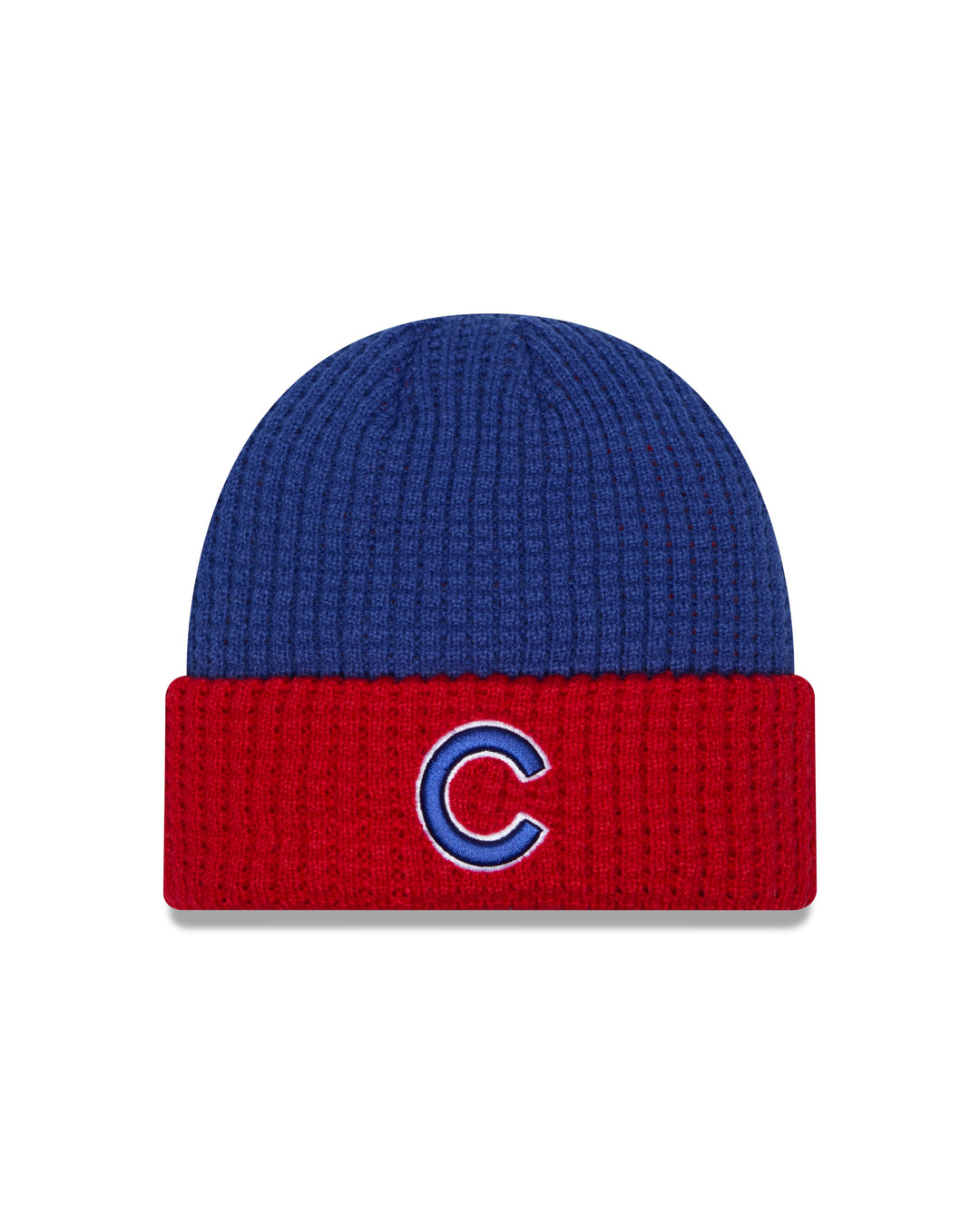 Chicago Cubs C Logo New Era Red and Royal Blue Waffled Knit Knits NEW ERA CAP COMPANY INC