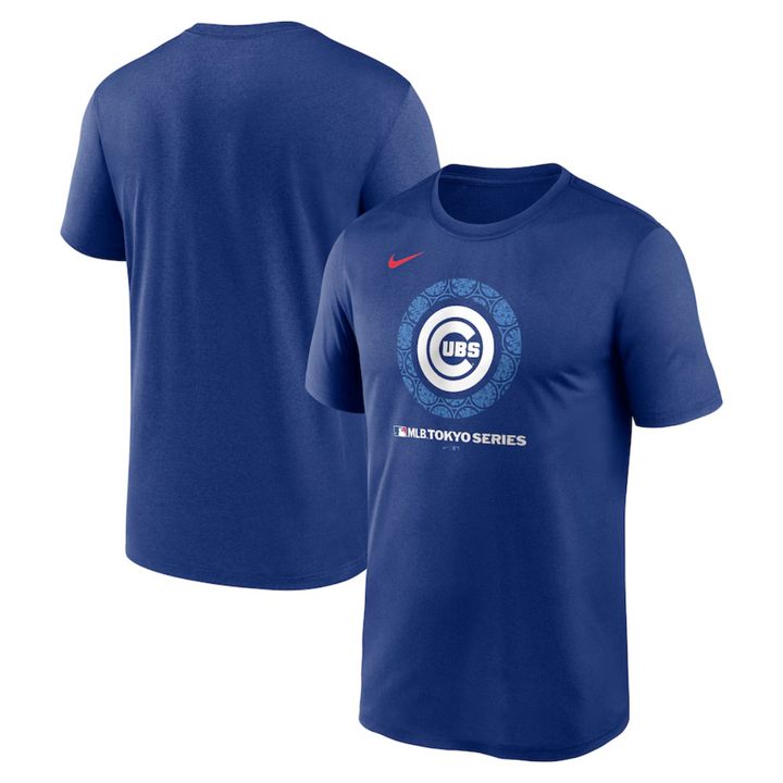 Chicago Cubs Nike Tokyo Series 2025 World Tour Logo Navy Tee Short Sleeve Tees Nike