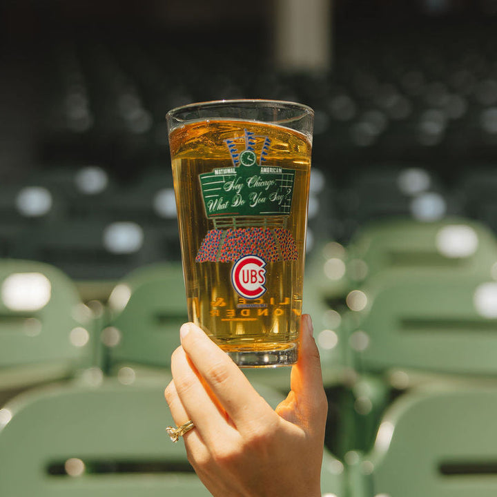 Chicago Cubs x Alice &amp; Wonder Scoreboard Pint Glass
