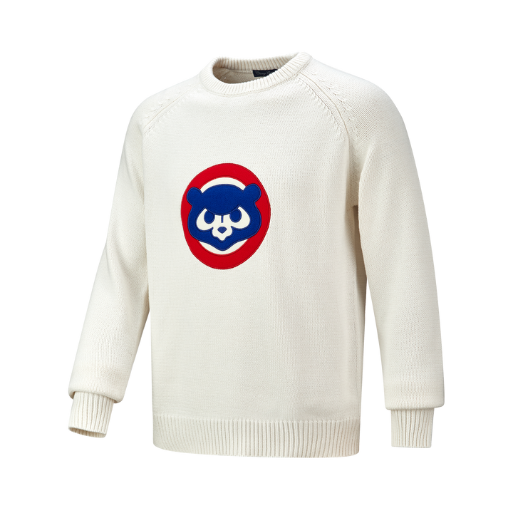 CHICAGO CUBS FULL TURN MEN'S 1984 LOGO WHITE CREW NECK SWEATER Sweatshirts & Hoodies FULL TURN APPAREL