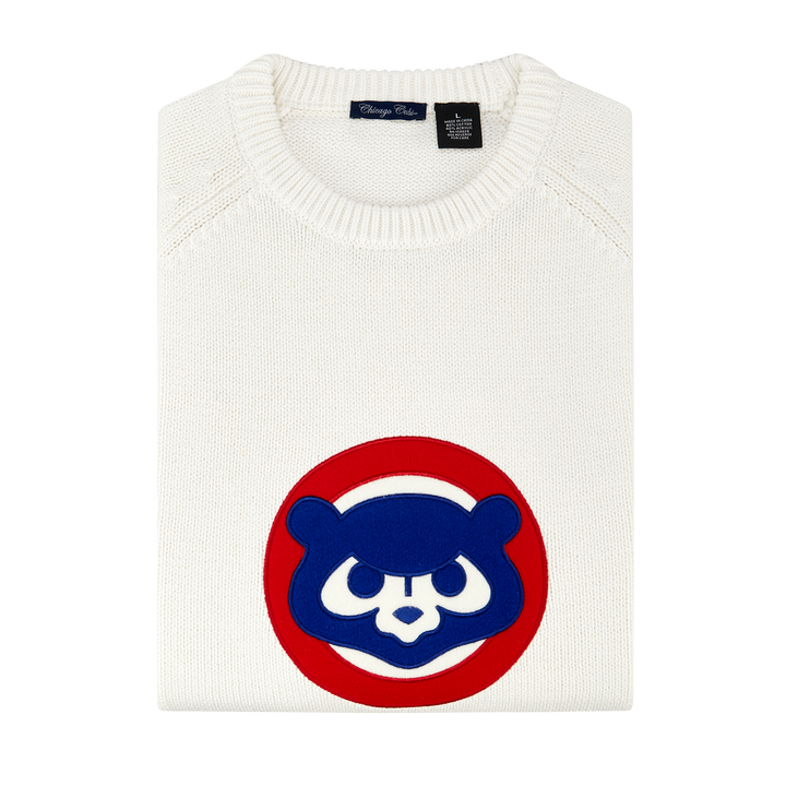 CHICAGO CUBS FULL TURN MEN'S 1984 LOGO WHITE CREW NECK SWEATER Sweatshirts & Hoodies FULL TURN APPAREL