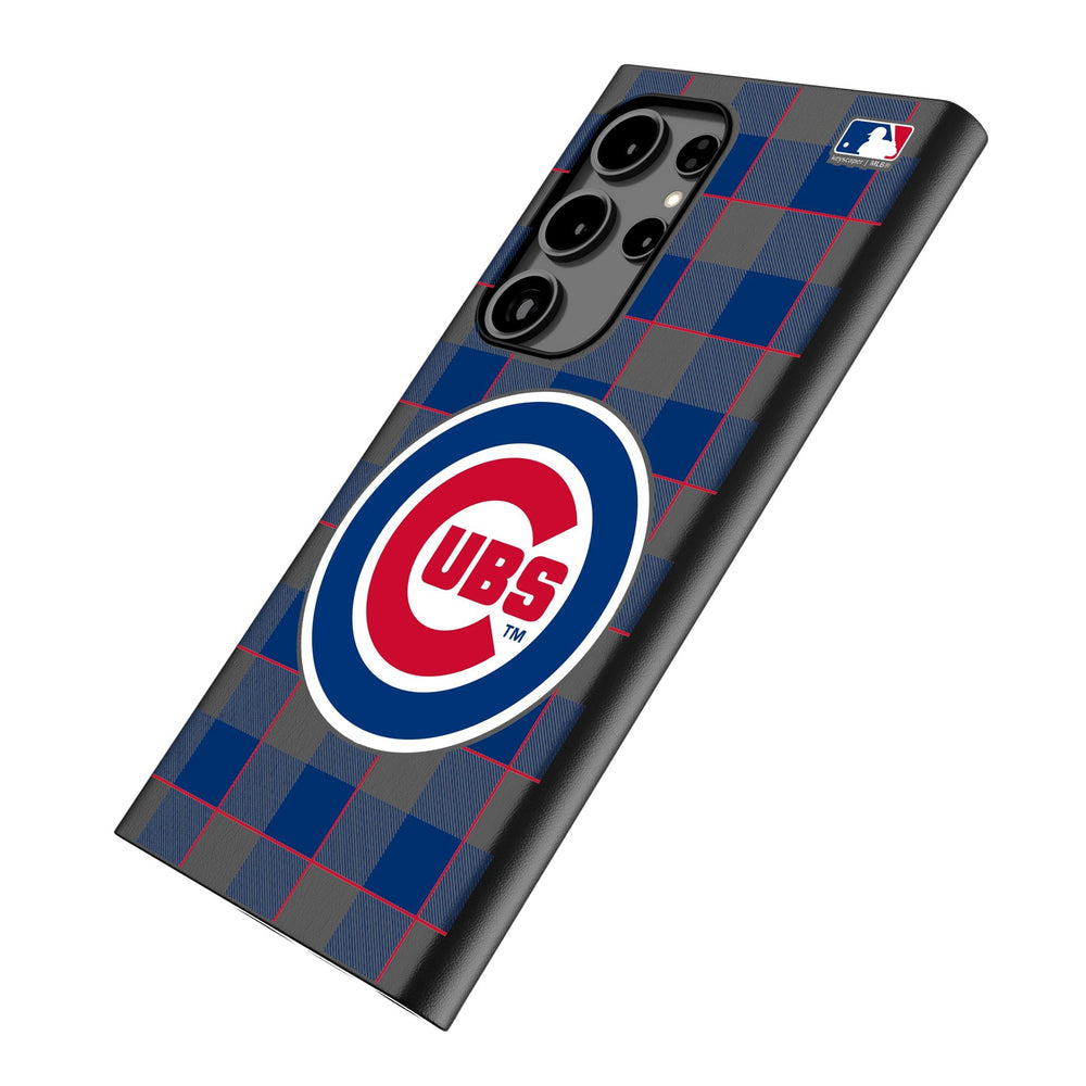 Chicago Cubs Plaid MagSafe Compatible Phone Case for Samsung Galaxy Phone Cases Keyscaper