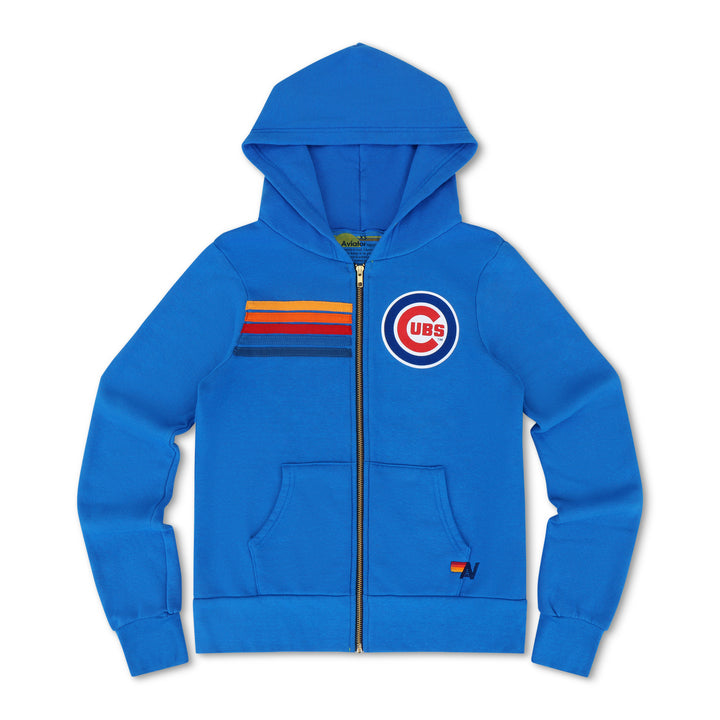 Chicago Cubs Logo Full-Zip Hoodie in Royal Blue by Aviator Nation Sweatshirts &amp; Hoodies Aviator Nation
