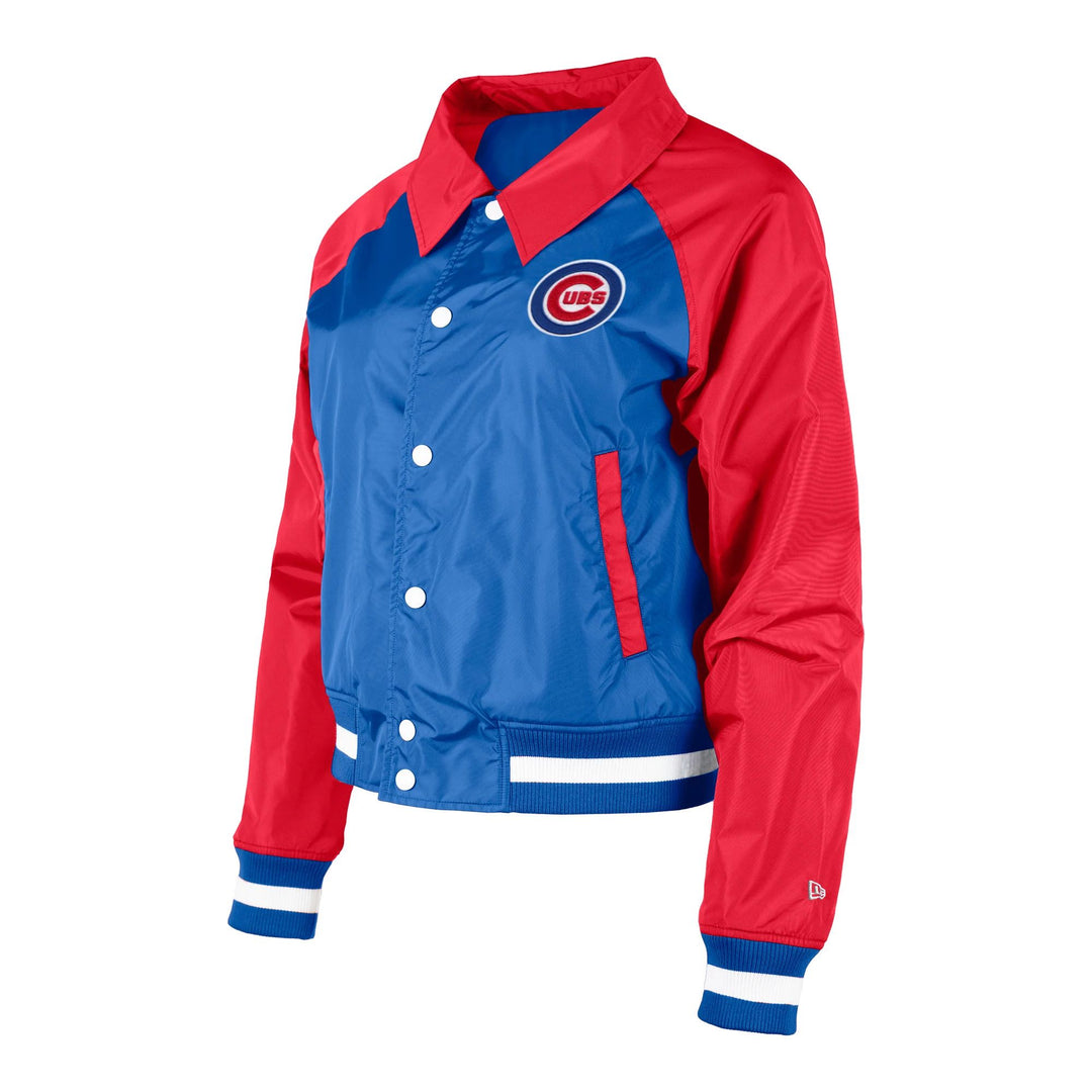 CHICAGO CUBS NEW ERA WOMEN'S RED AND BLUE COACH JACKET Jackets & Outerwear NEW ERA CAP COMPANY INC