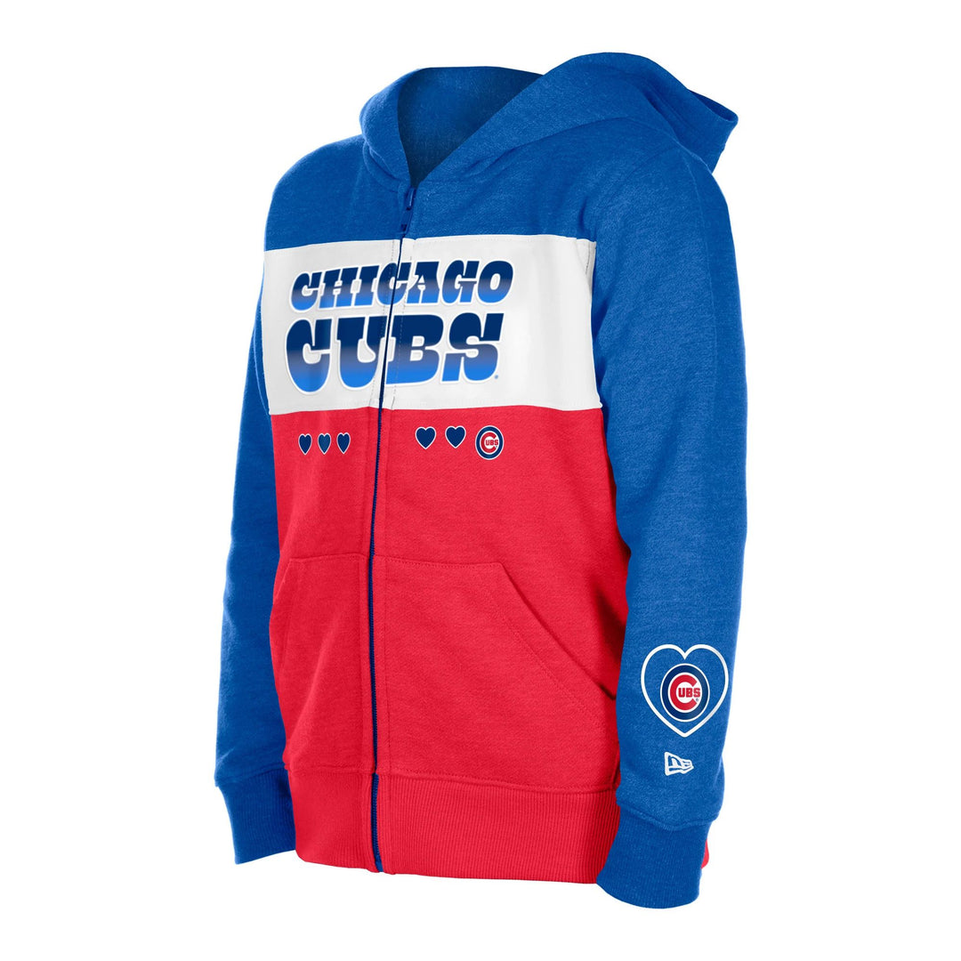 Chicago Cubs New Era Youth Red and Blue Zip Up Hoodie