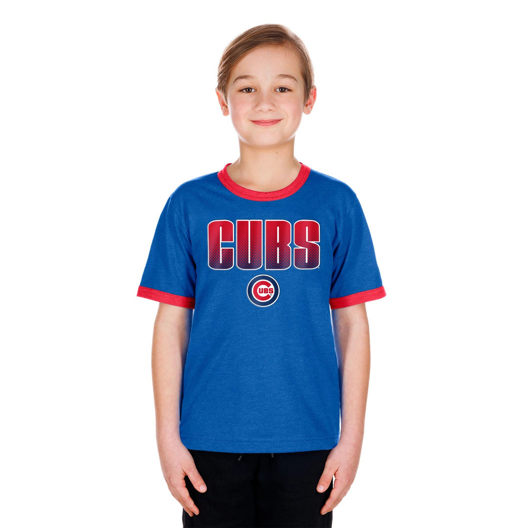 Chicago Cubs New Era Youth Bullseye Ringer Tee