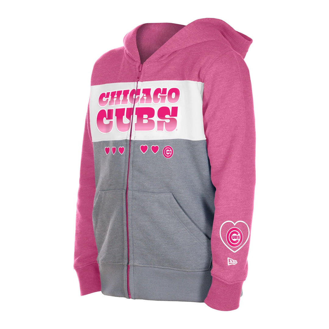 Chicago Cubs New Era Youth Pink Zip Up Hoodie Sweatshirts & Hoodies NEW ERA CAP COMPANY INC