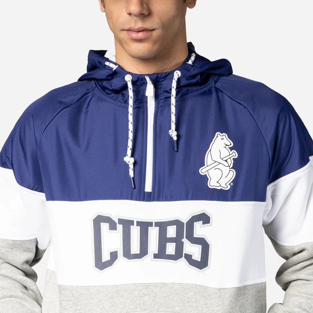 Chicago Cubs 1914 Quarter Zip Hoodie Grey Navy by New Era Sweatshirts &amp; Hoodies NEW ERA CAP COMPANY