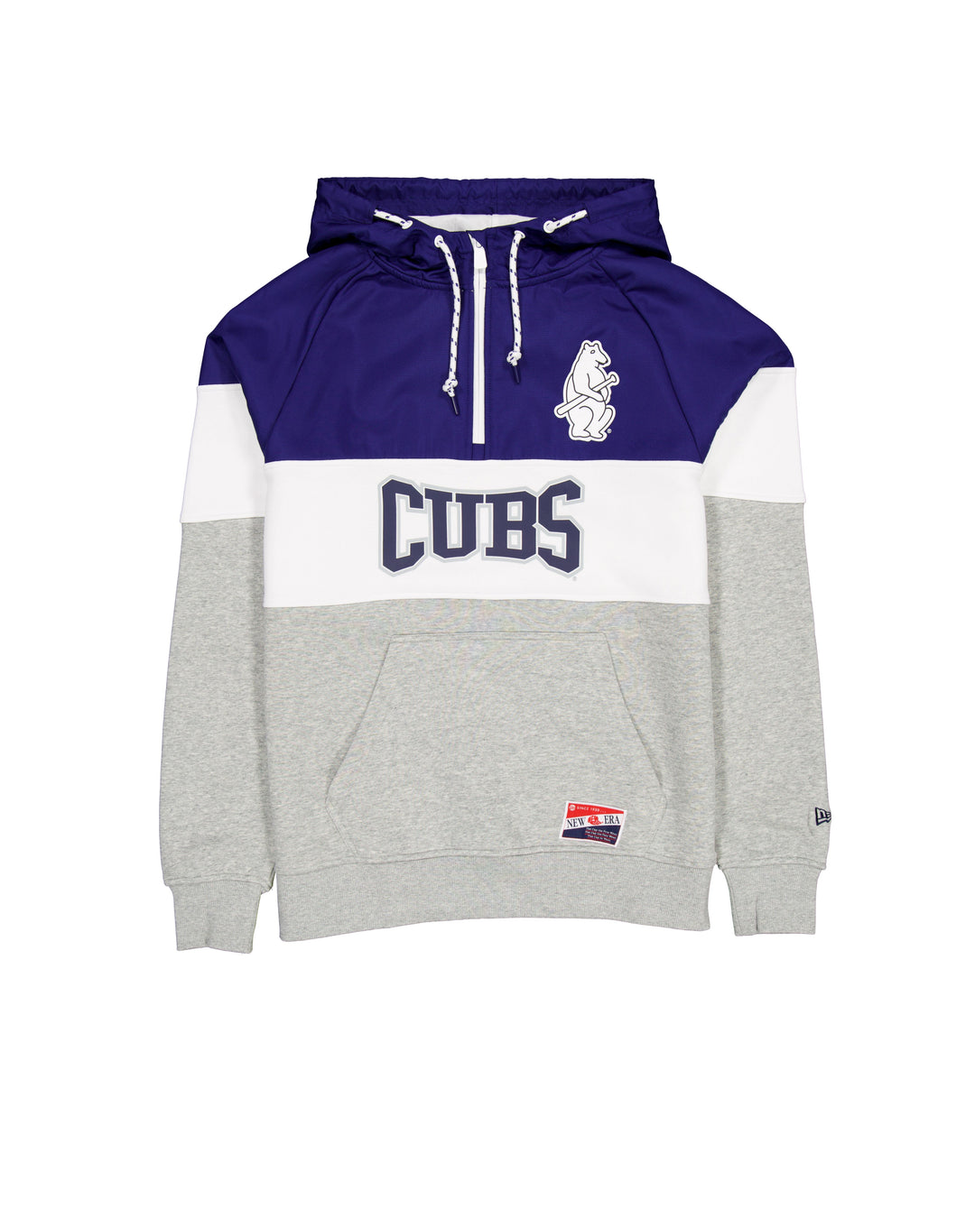 Chicago Cubs 1914 Quarter Zip Hoodie Grey Navy by New Era Sweatshirts & Hoodies NEW ERA CAP COMPANY