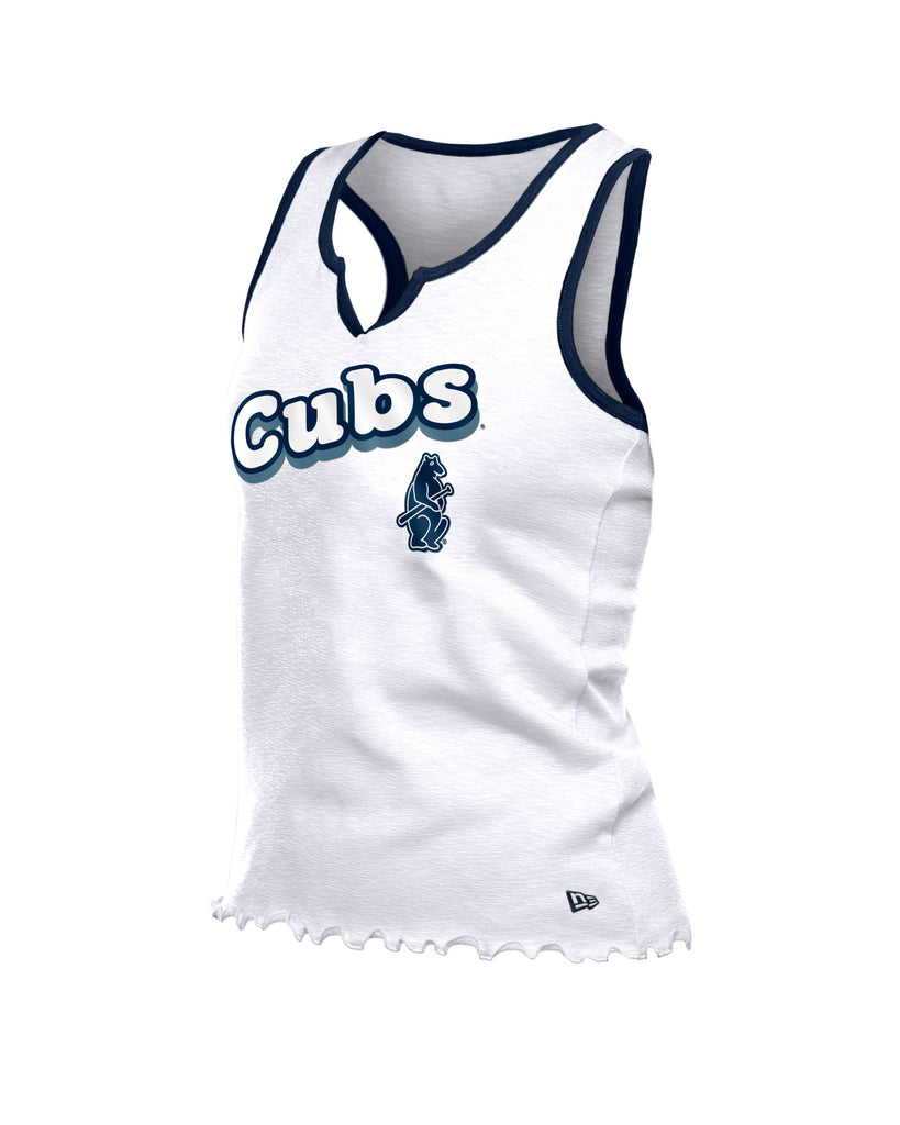 Chicago Cubs 1914 Women's White Notch Tank by New Era