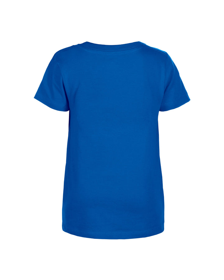 Chicago Cubs Girls Sequin Script Crop Royal Youth Tee by New Era Kids T-Shirt NEW ERA CAP COMPANY