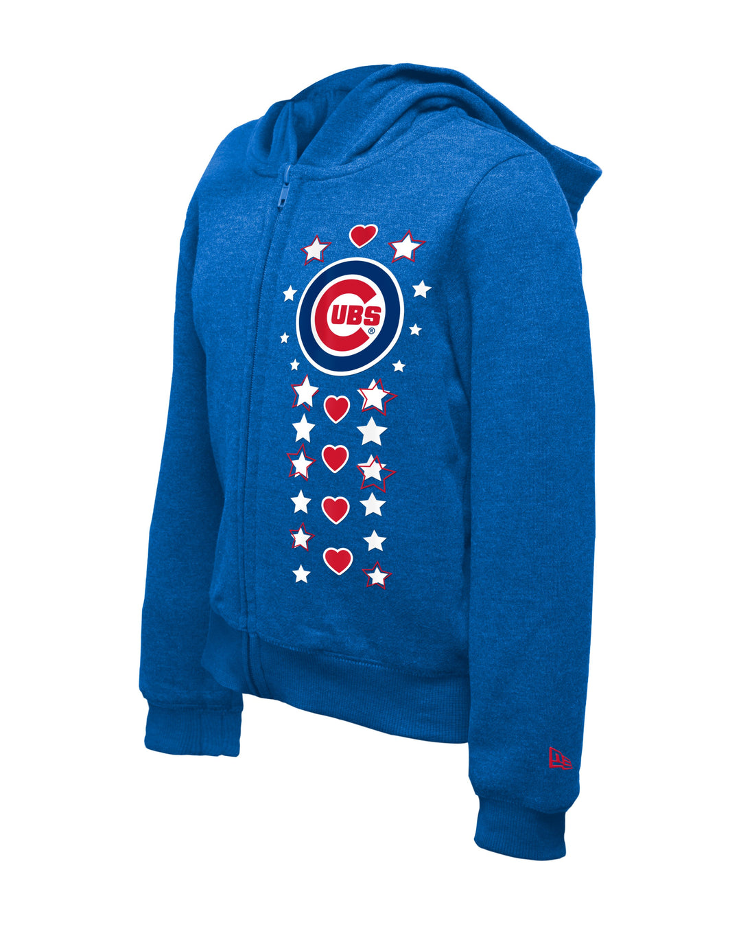 Chicago Cubs Logo Girls Heart Full Zip Royal Youth Hoodie by New Era Sweatshirts & Hoodies NEW ERA CAP COMPANY