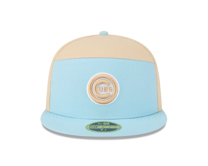 Chicago Cubs Logo 2-Tone Color Pack 59FIFTY Blue Tan Cap by New Era Caps NEW ERA CAP COMPANY