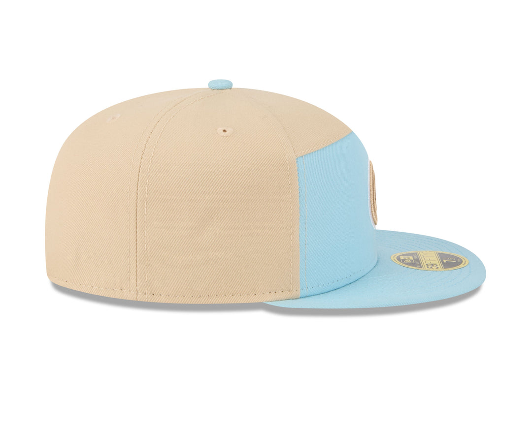 Chicago Cubs Logo 2-Tone Color Pack 59FIFTY Blue Tan Cap by New Era Caps NEW ERA CAP COMPANY
