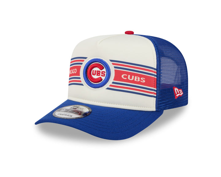 Chicago Cubs Logo Banner 950 Adjustable Cap White Blue by New Era Caps NEW ERA CAP COMPANY