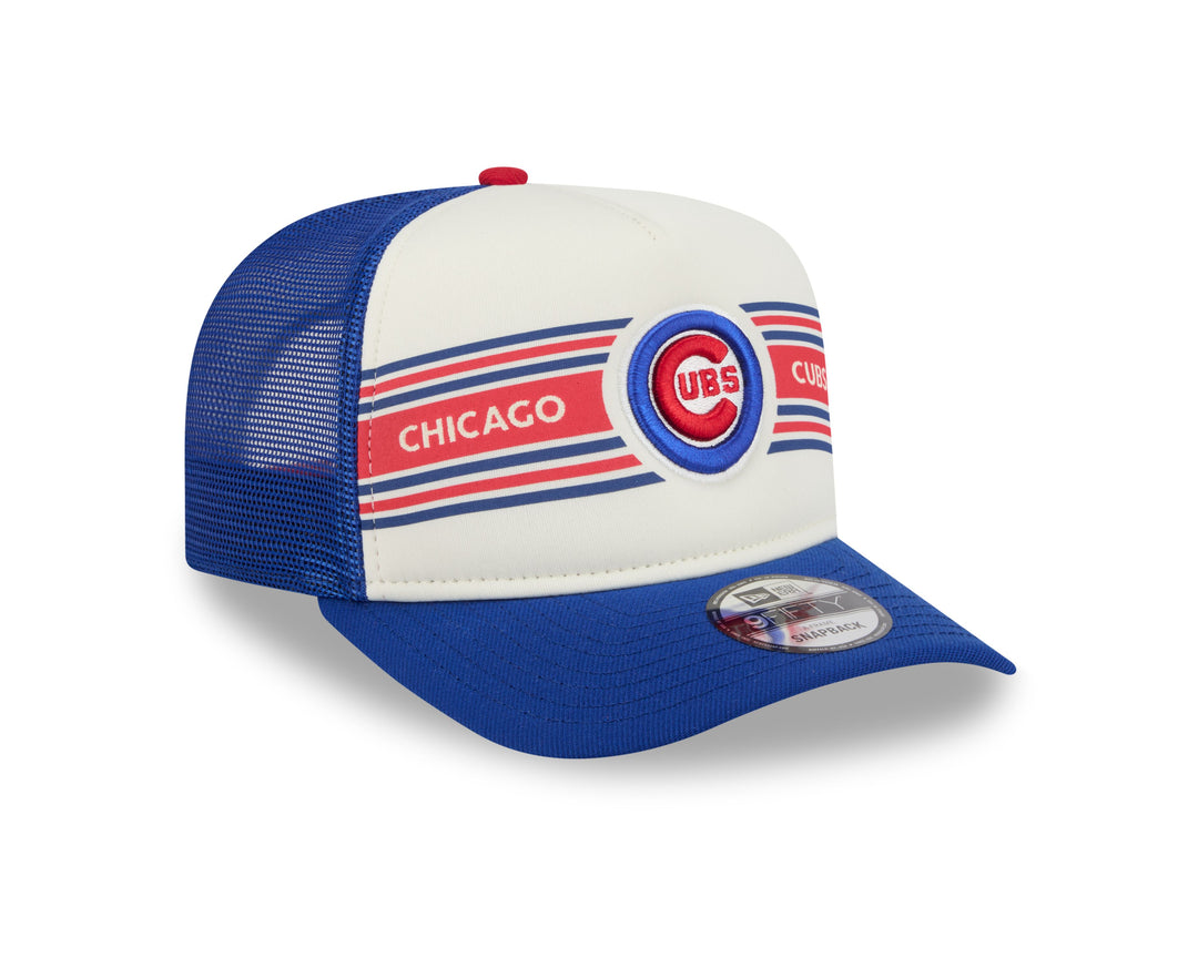 Chicago Cubs Logo Banner 950 Adjustable Cap White Blue by New Era Caps NEW ERA CAP COMPANY