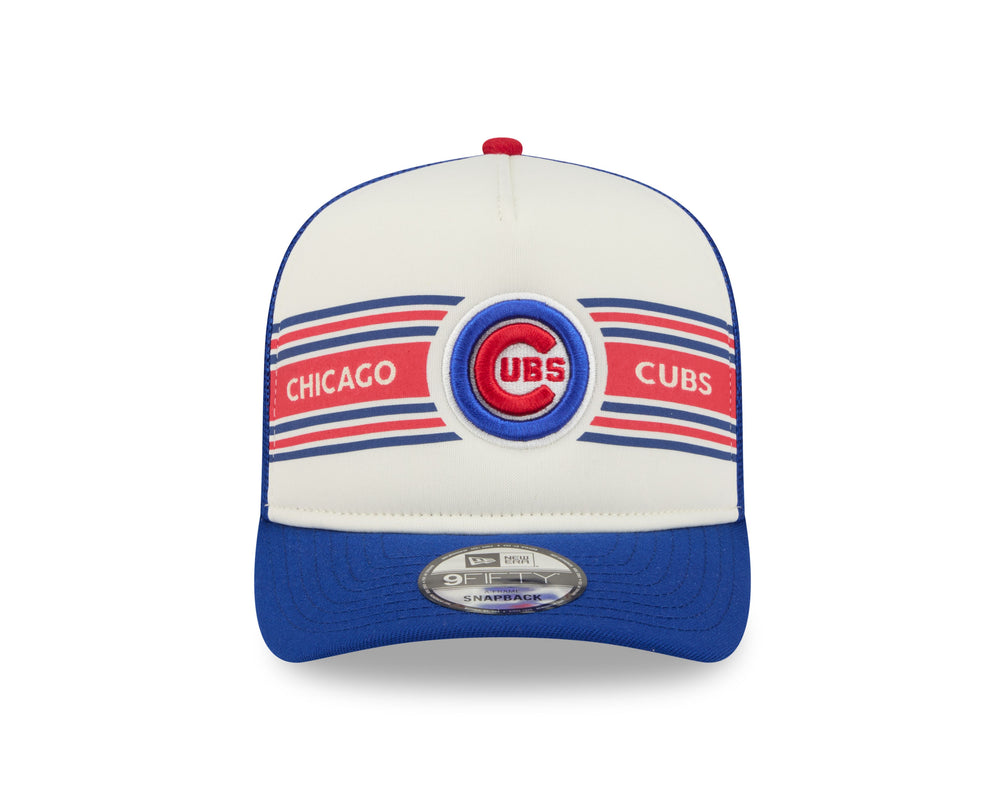 Chicago Cubs Logo Banner 950 Adjustable Cap White Blue by New Era Caps NEW ERA CAP COMPANY