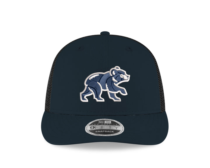 CHICAGO CUBS NEW ERA WALKING BEAR BLACK AND NAVY 950 SNAPBACK CAP Caps NEW ERA CAP COMPANY INC