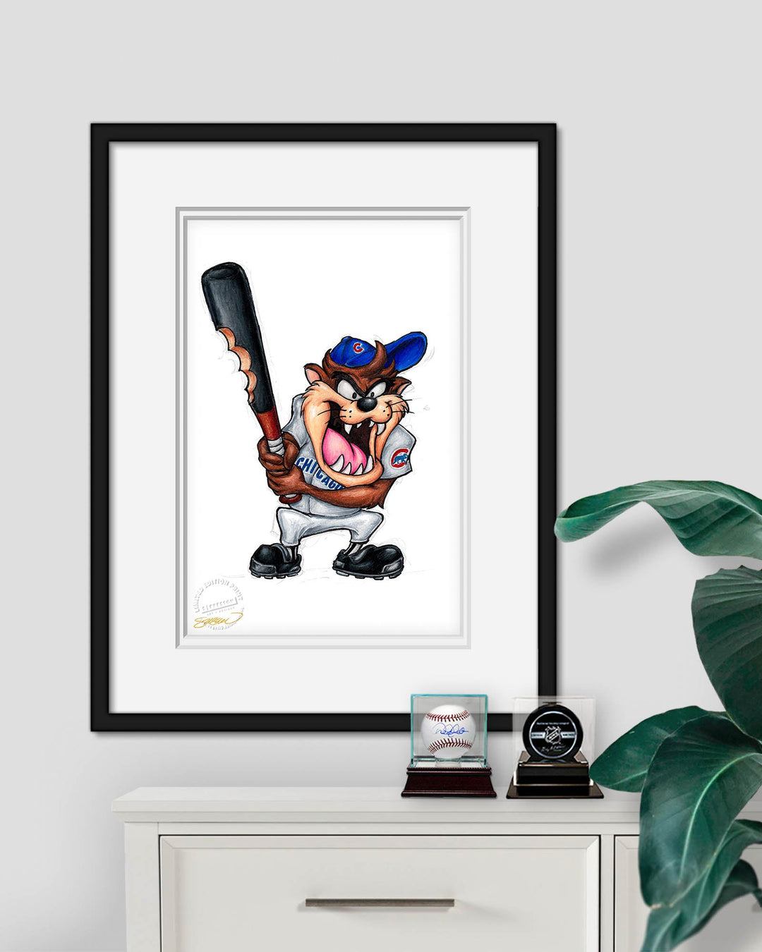 CHICAGO CUBS S. PRESTON TAZ ON DECK X CUBS ART PRINT Art Print S. Preston Art + Designs