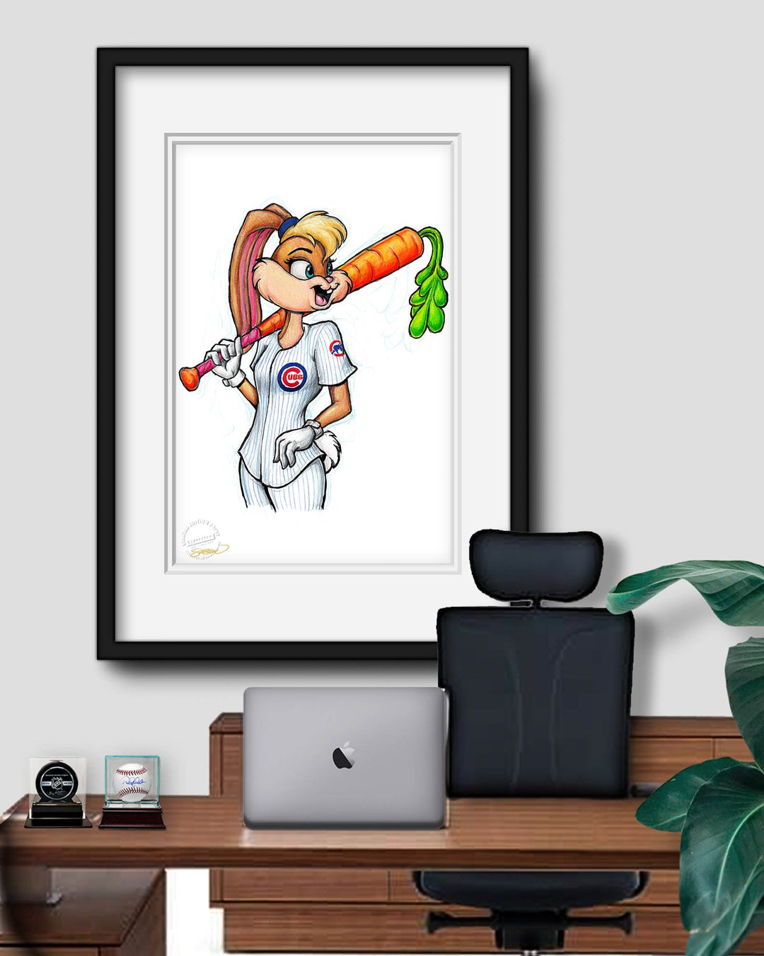 CHICAGO CUBS S. PRESTON LOLA BUNNY X CUBS ART PRINT