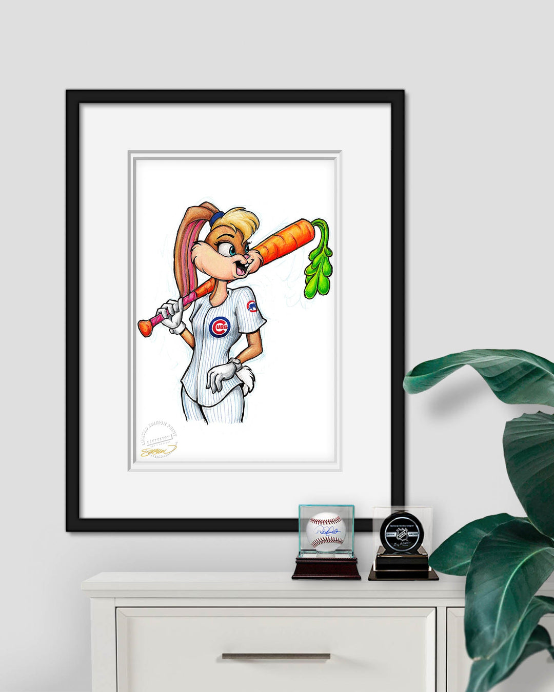 CHICAGO CUBS S. PRESTON LOLA BUNNY X CUBS ART PRINT