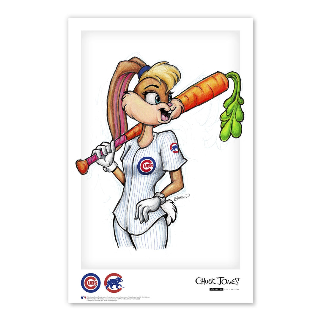 CHICAGO CUBS S. PRESTON LOLA BUNNY X CUBS ART PRINT