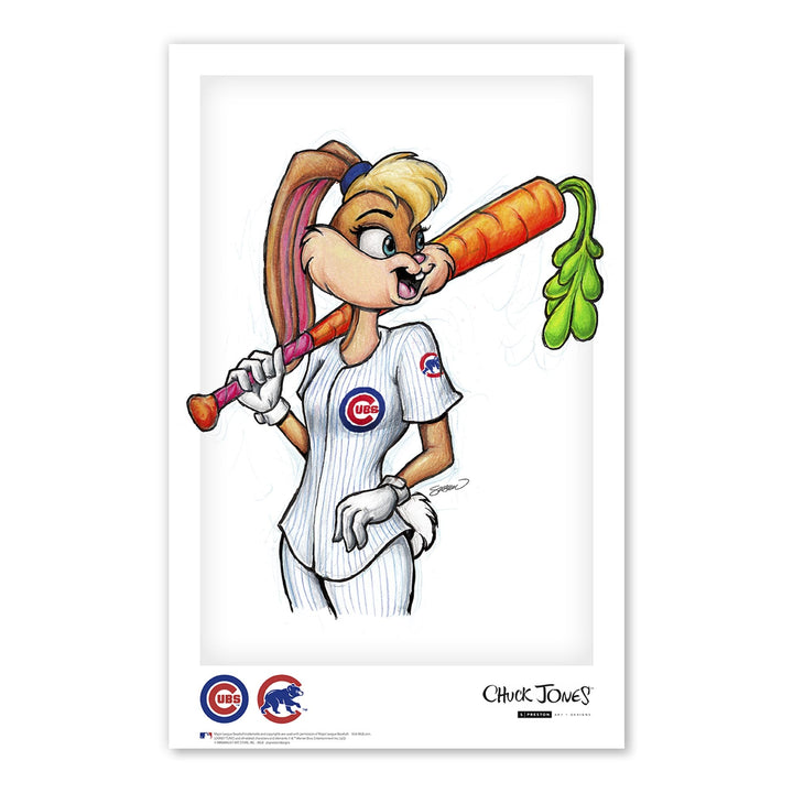 CHICAGO CUBS S. PRESTON LOLA BUNNY X CUBS ART PRINT