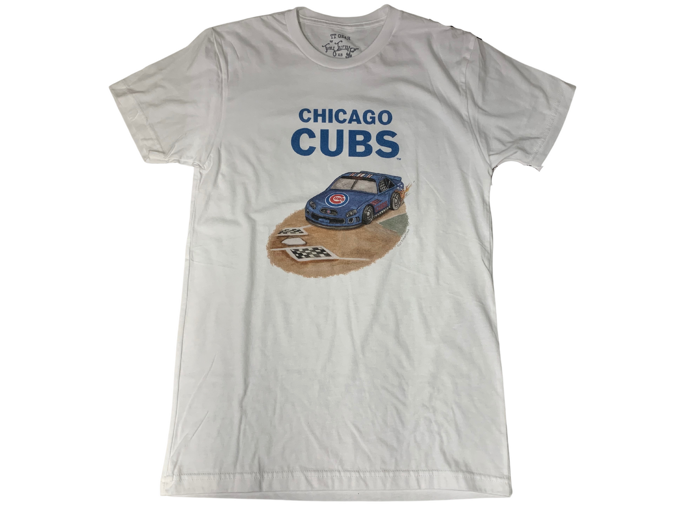Chicago Cubs GIII Women's White Endzone Tee Med