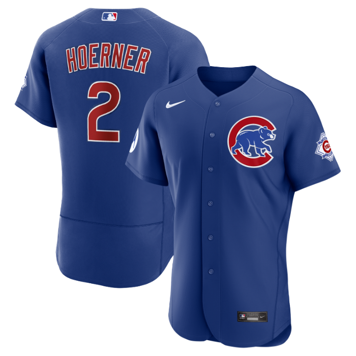 Chicago Cubs Nico Hoerner Royal Blue Alternate Elite Jersey by Nike Jerseys Nike