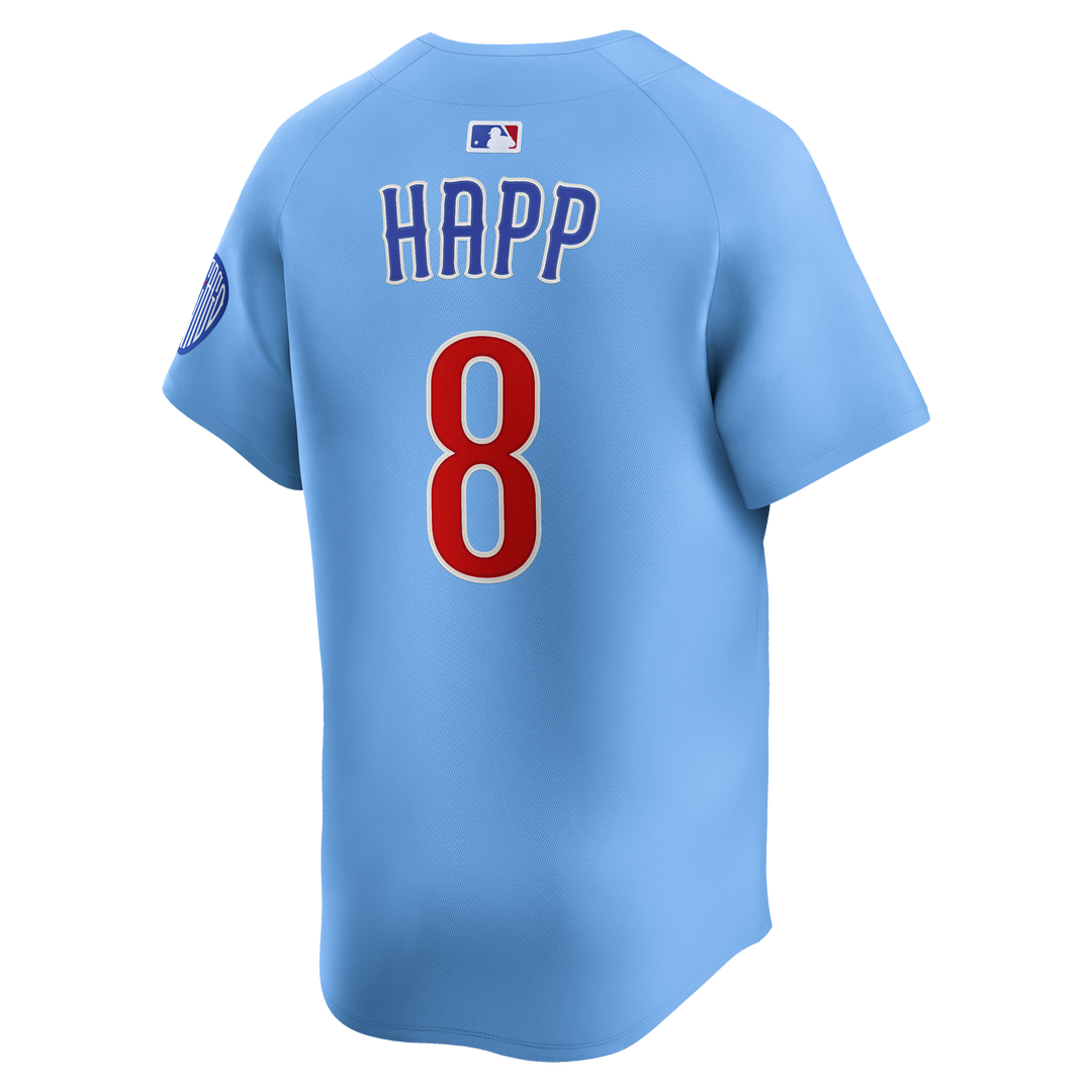 Chicago Cubs Ian Happ Blues Alternate Limited Baby Blue Jersey by Nike