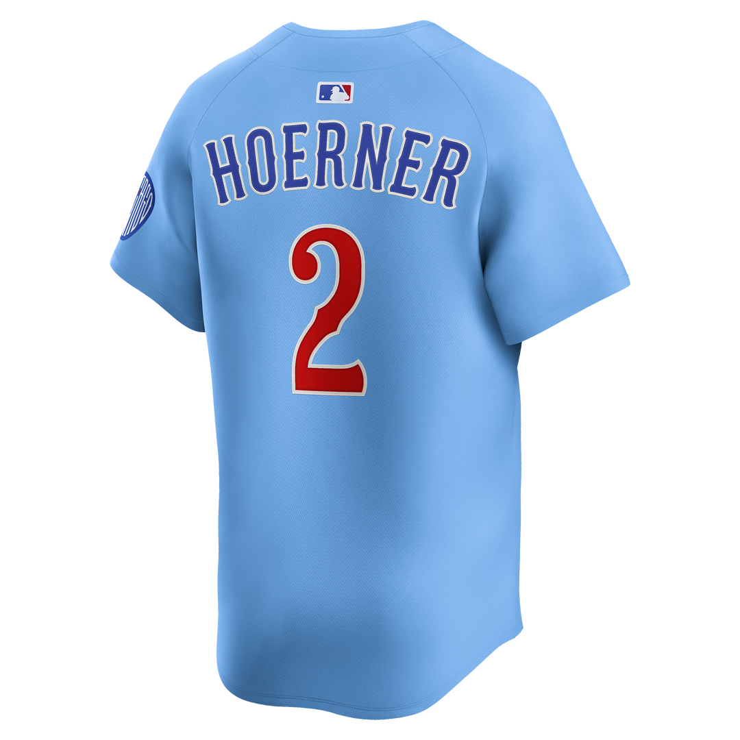 Chicago Cubs Nico Hoerner Blues Alternate Limited Baby Blue Jersey by Nike