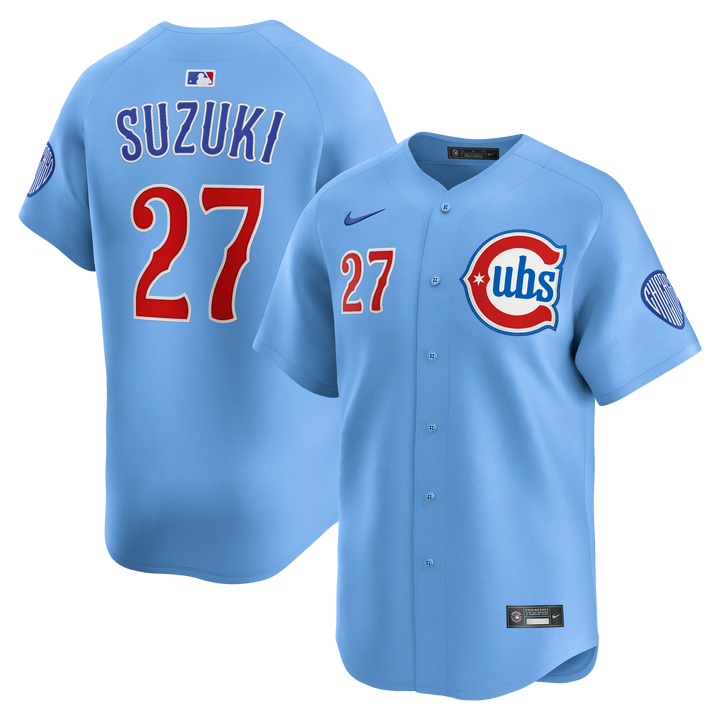 Chicago Cubs Seiya Suzuki Blues Alternate Limited Baby Blue Jersey by Nike