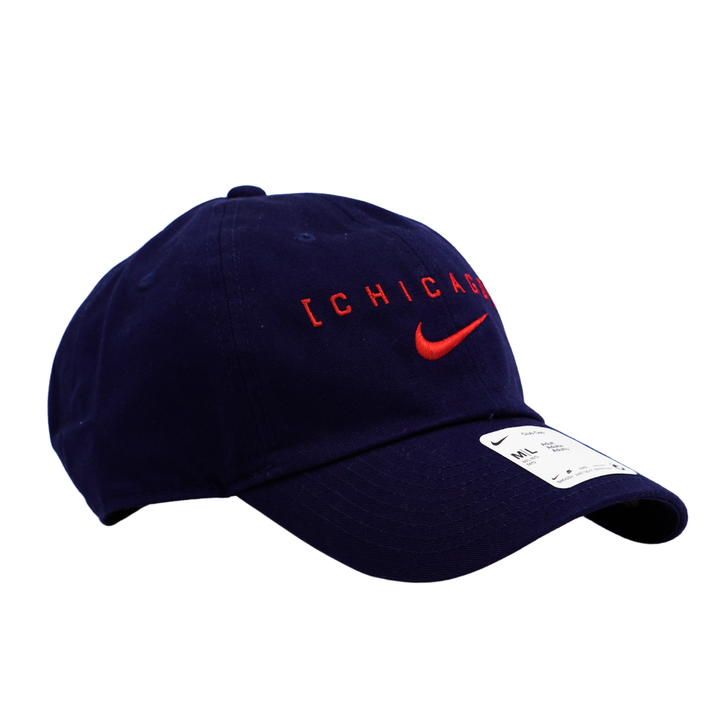 Chicago Cubs Nike Primetime Club Cap in Navy with Red Chicago Lettering Caps Ivy Shop
