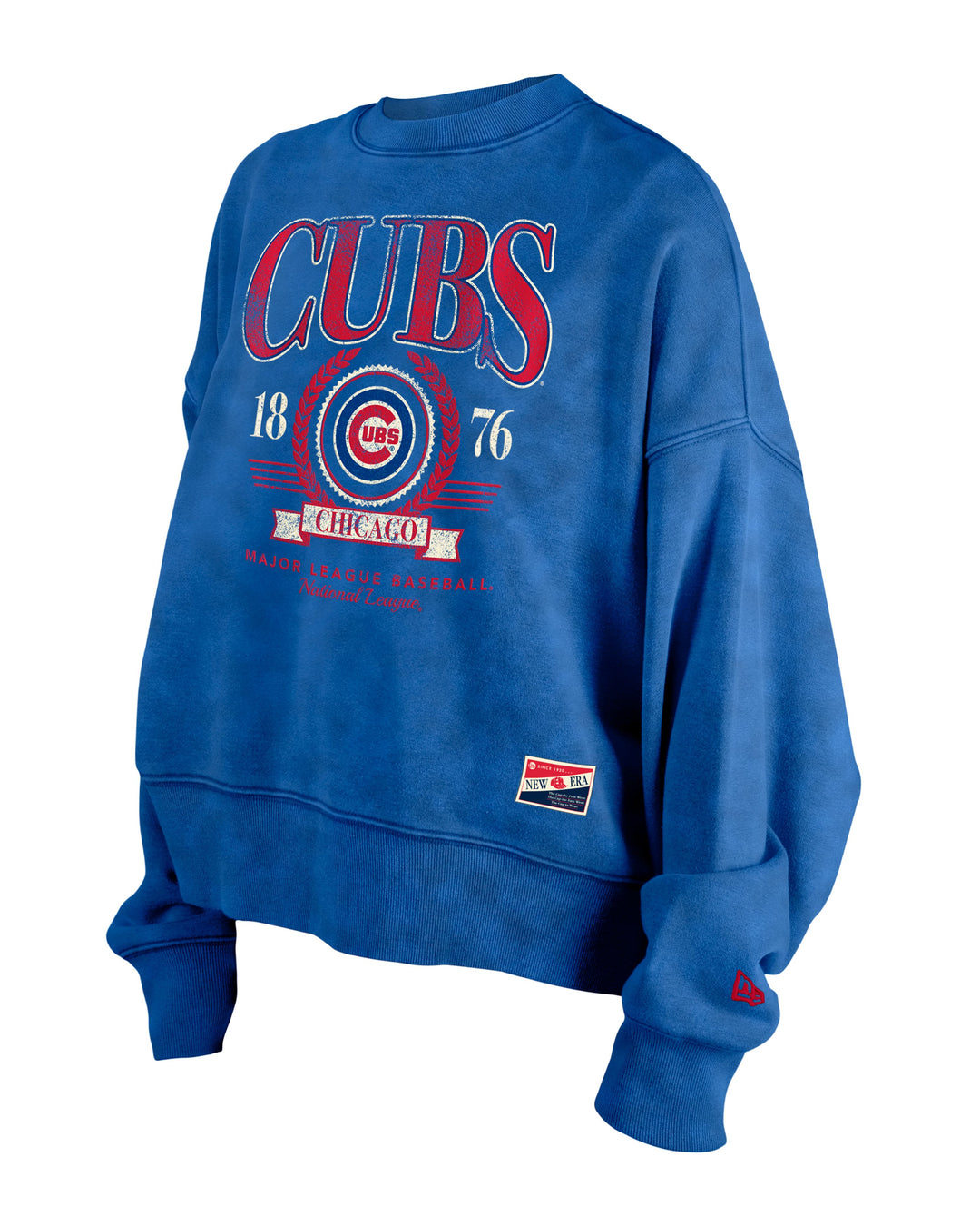 Chicago Cubs Logo Throwback Royal Women's Crew Sweatshirt by New Era Sweatshirts & Hoodies NEW ERA CAP COMPANY