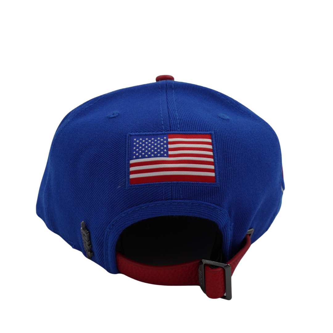 Chicago Cubs USA Flag Leather Adjustable Cap by Pro Standard Caps PRO STANDARD